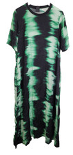 Autograph Women's Midi Dress Size 18 Green/Black Cupro Rich RRP £69 Defect