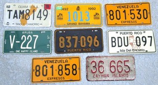 8 FOREIGN LICENSE PLATES 1992 TO 1996 ORIGINAL PAINT NR