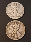 Lot (2) 1920-P & 43-D Walking Liberty Half Dollar Coins