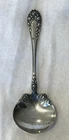 Antique R. Wallace & Son Rose Sterling Gravy Ladle Spoon w Monogram 4 7/8" L