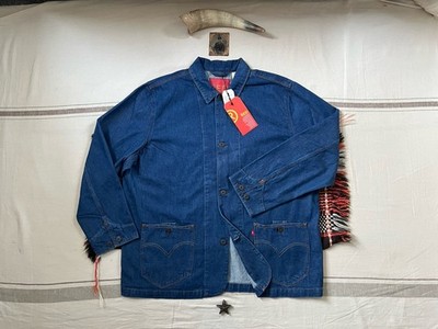 Levi's Engineer Chore Jacke XL Neu Etikett Neu mit Etikett True Indigo Denim Red Line Selten