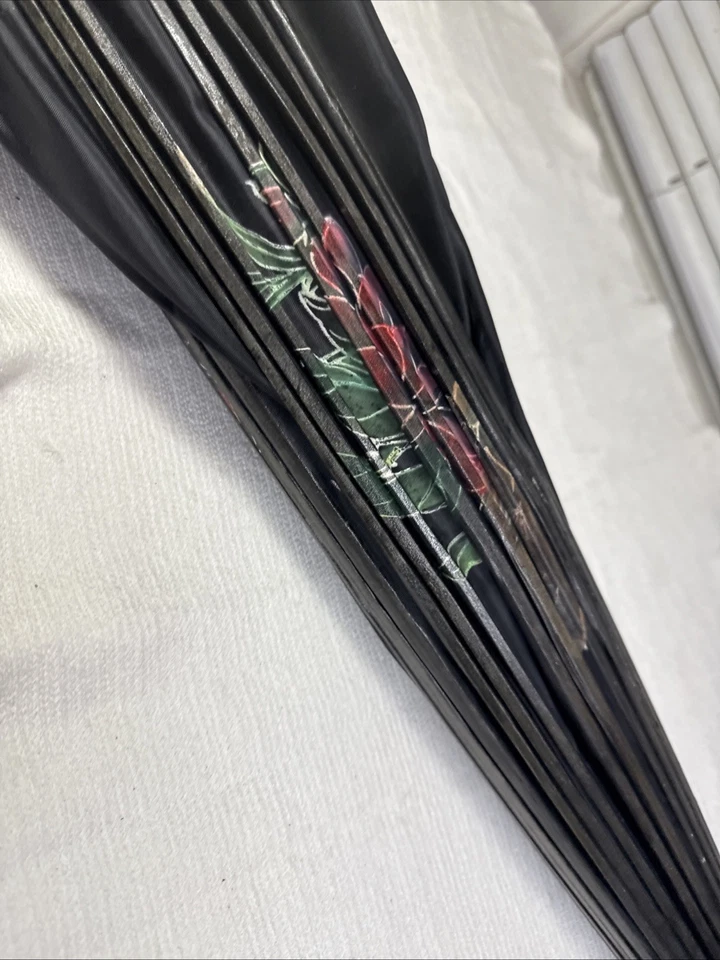 Sombrilla de bambú paraguas vintage papel de arroz asiático mango de bambú mango de madera Foto 4 de 4