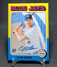 Cam Eden Real One Rookie Auto 2024 Topps Heritage High Number Card Blue Jays. rookie card picture