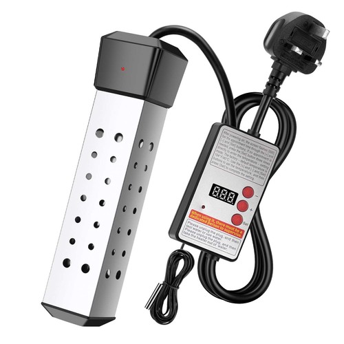 WADEO Immersion Electric Water Heater, [2500W] [Digital Display Thermostat]