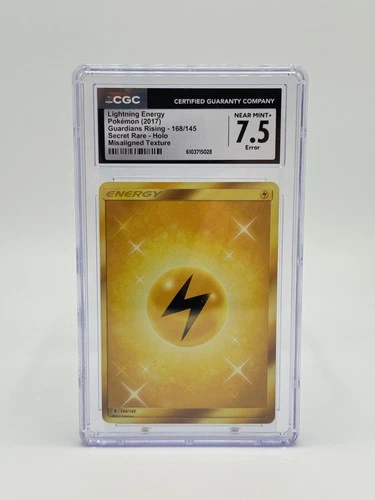 Pokemon Guardians Rising 168/145 Lightning Energy CGC 7.5 Misaligned Texture Err