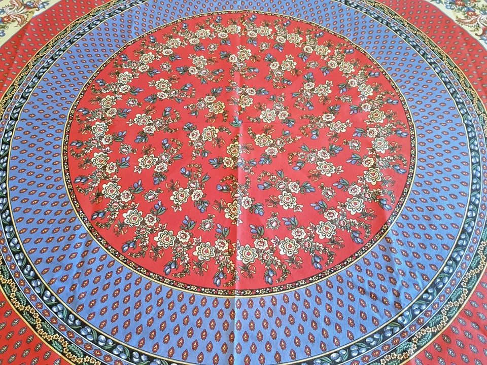 NAPPE  Provençale Ronde  en coton imprimé - diamètre 165 cm - Photo 3/4