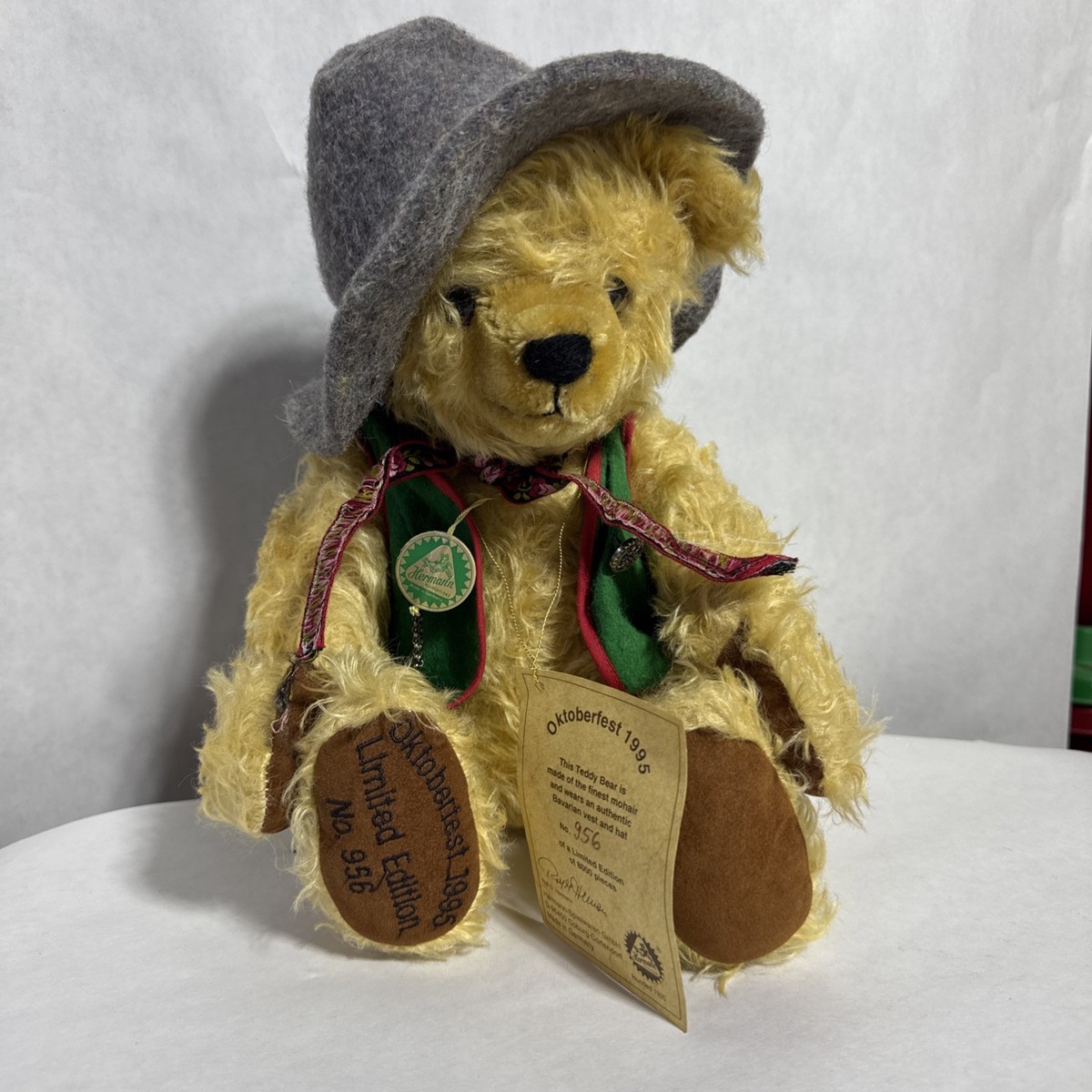 Hermann German Mohair Oktoberfest Limited Edition Bear 1995 #956