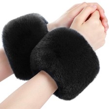 Faux fur wrist cuff warmers winter accessory