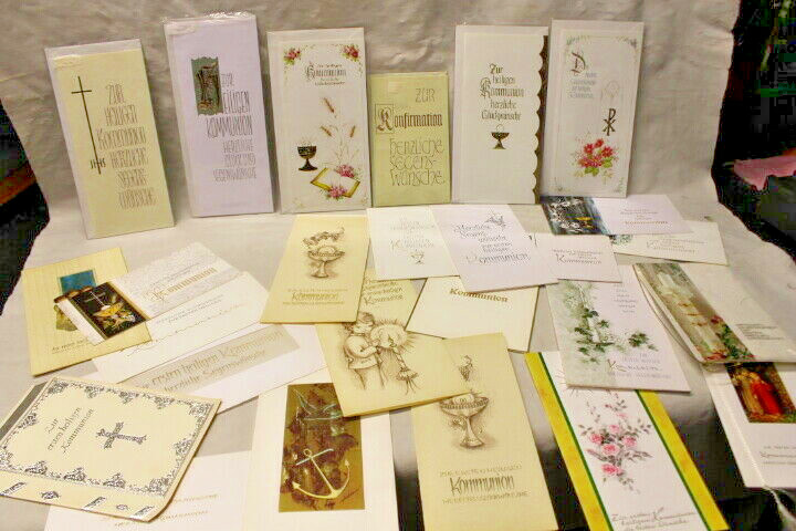 neu 6x Karte 1. heilige Konfirmation,Kommunion + Kuvert + 20 Stück geschrieben