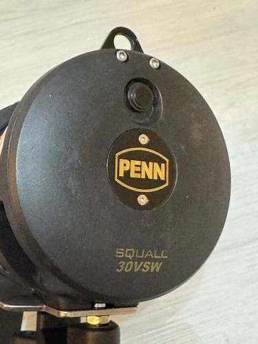 PENN Squall SQL30VSW 2-Speed Lever Drag Reel + 50lb Mono Line 130lb Mono Leader - Picture 4 of 7