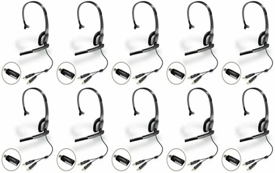 10 Plantronics .Audio 610 USB Single Ear Headsets - Image 2 of 4