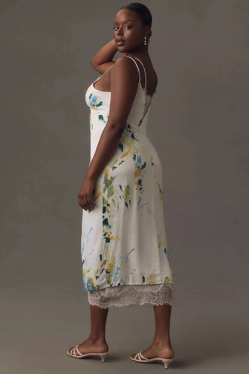 Anthropologie Lace Button-Front Slip Dress Size 6 MSRP$198.00 | eBay