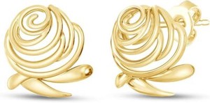 Authentic Simple Flower Rose Stud Earrings Jewelry For Her in 925 Sterling Silver