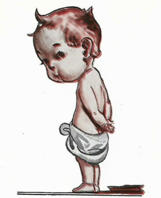 Comic Vintage postcard~ A Wet Spot In A Dry Town~Baby in Diaper UNP DB c.1907