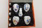 1set 5pcs Asian Bamboo Bird Cage be full of joy ceramics cups欢天喜地.鸟食杯70185