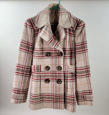 Fossil Womens Coat Size Xs Multicolor Plaid Double Breasted