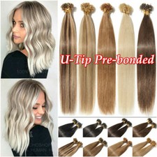Pre Bonded Keratin Fusion Nail U Tip 100 Real Remy Human Hair Extensions100-200