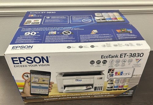 Epson EcoTank ET-3830 Color Wireless AIO Printer ***New, Sealed Original Box - Picture 1 of 3