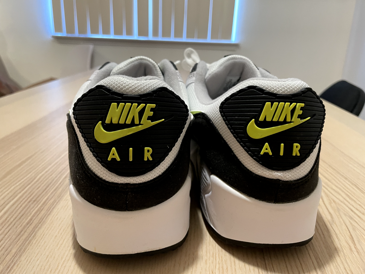 NEW Nike Air Max 90 AM90 CZ1846-100 Hot Lime Black White Mens Size