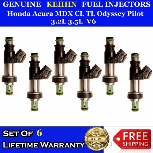 Genuine Set Of 6 Fuel Injectors For Honda Acura MDX CL TL Odyssey Pilot