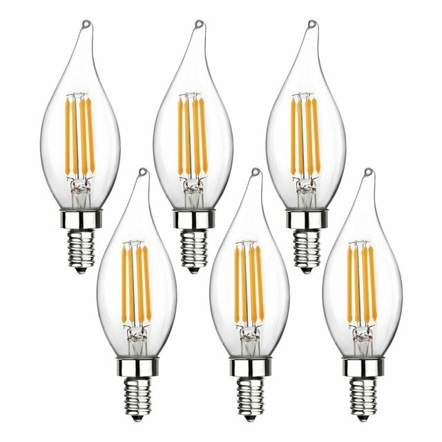 LED Candelabra Bulb 60 Watt Equivalent Dimmable Clear E12 Flame Tip