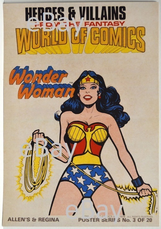 DC Comics HEROES & VILLAINS New Zealand Gum Card POSTER