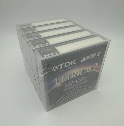 TDK Ultrium 2 200/400GB Data Cartridge Tape 5 Pack • NEW AND SEALED •