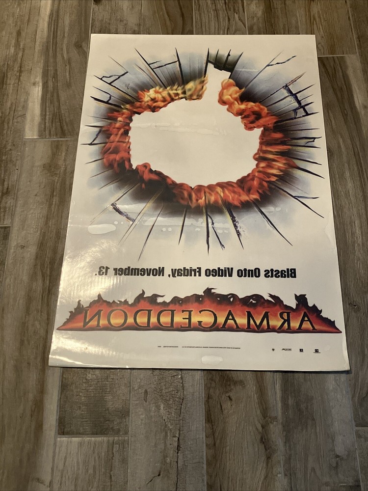 ARMAGEDDON Movie Video Cassette/VHS Retail Store Window Cling Decal POS Poster