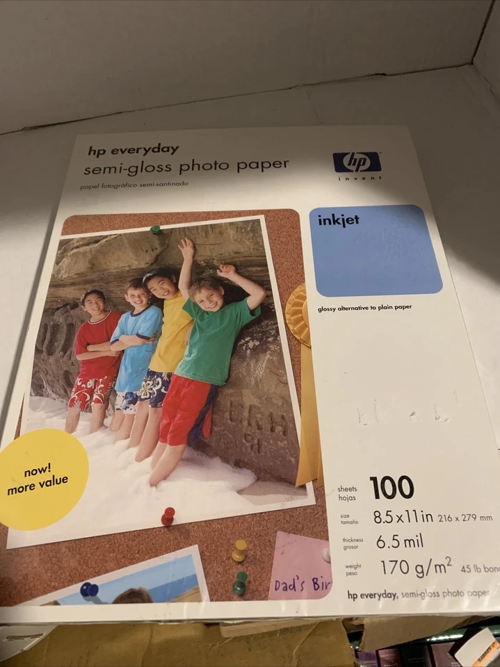 HP Inkjet Photo Paper - 8.5 x 11 - 100 Sheets - New Sealed Package S5 - Image 2 of 2