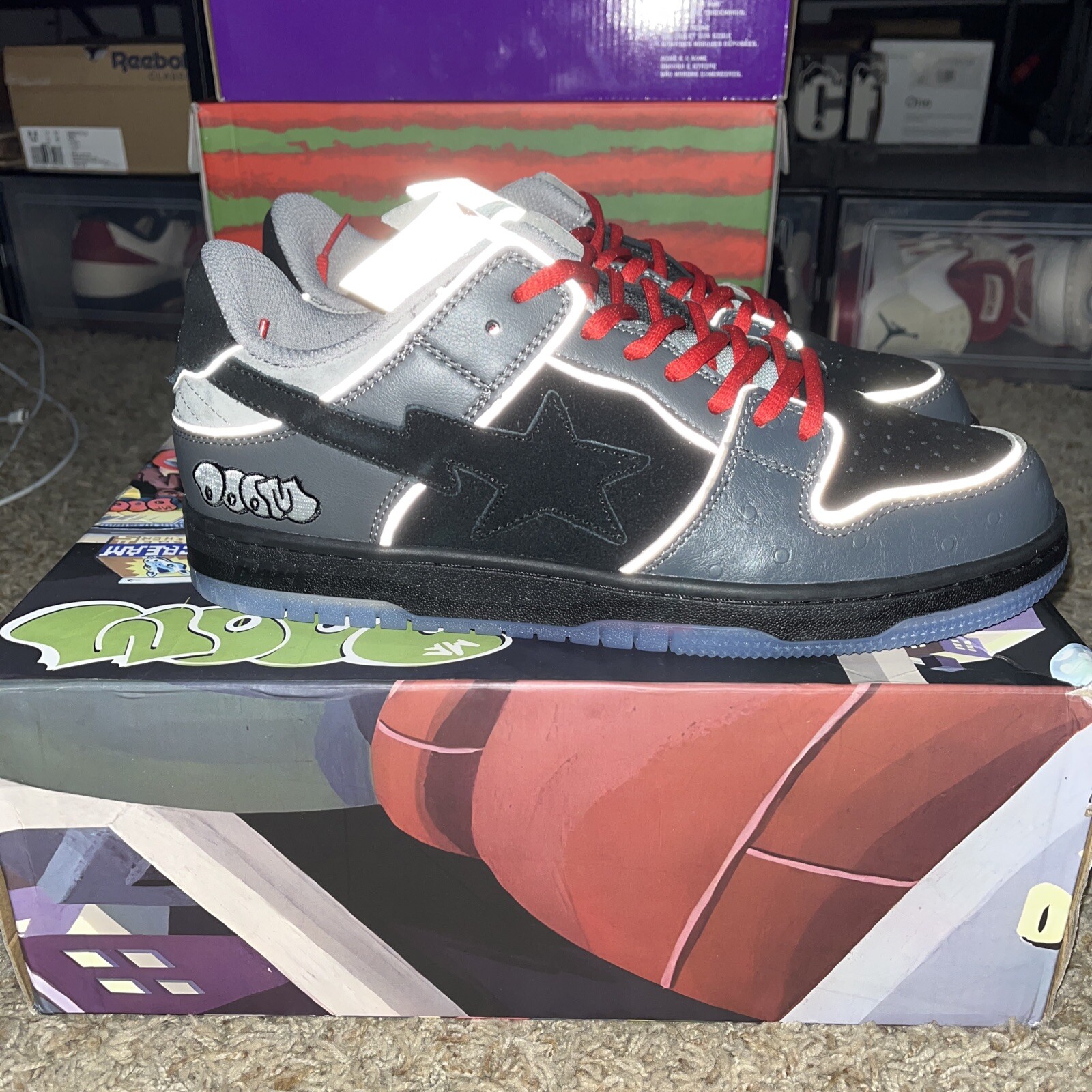 MF Doom Bapesta Custom By: Eyeseethingsatnight Sk8 Sta Dunk | eBay