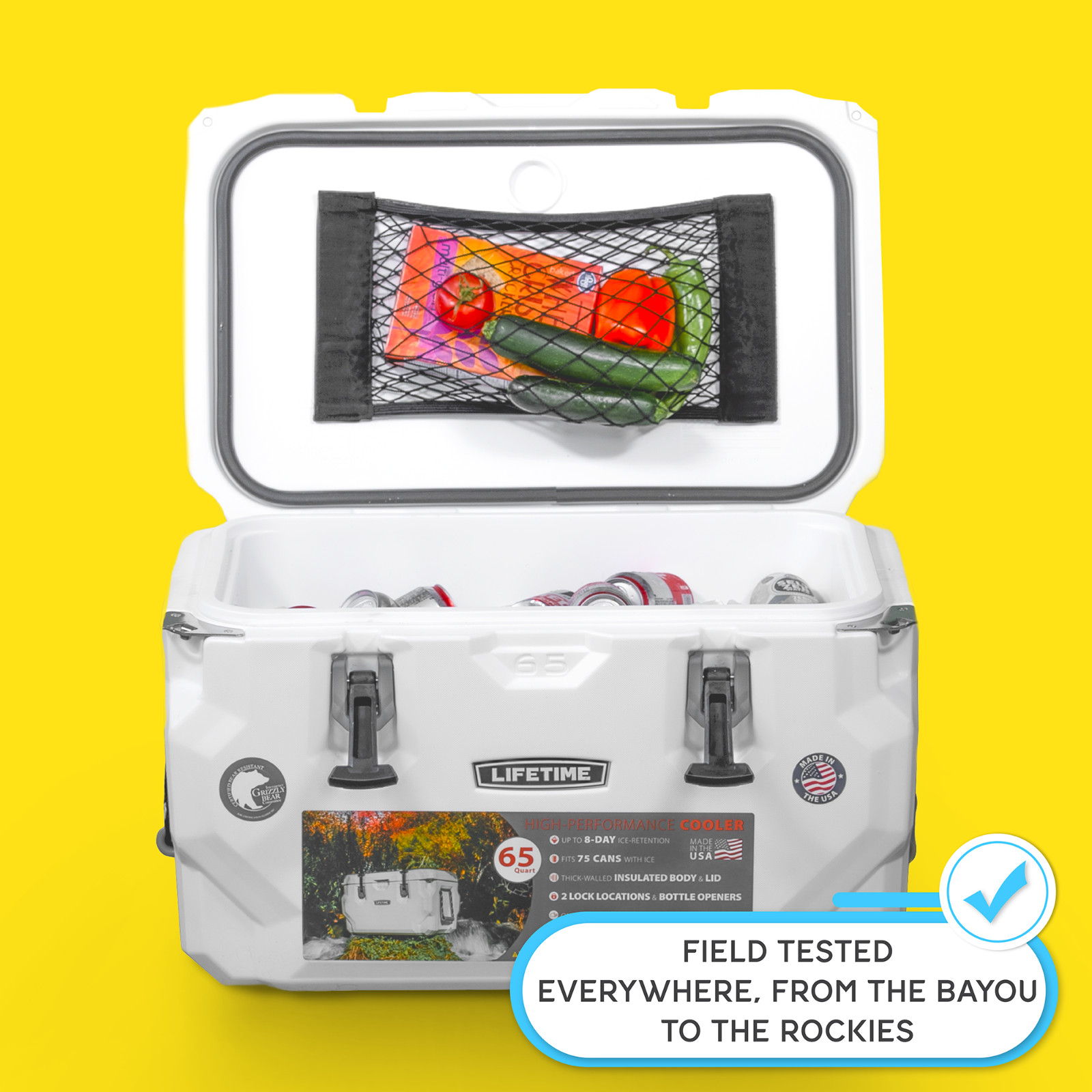 Cooler Accessory Net for Dry Storage and Organization - Fits Yeti, Rtic and More