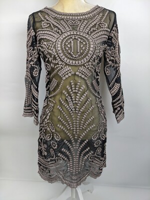 yoana baraschi embroidered dress Yoana Baraschi Pale pink silk veiled embroidered