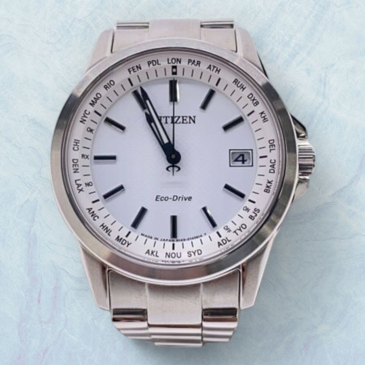 CITIZEN Solar Stainless Steel Watch White Silver H149 CITIZEN Solar Stainless Steel Watch White Silver H149