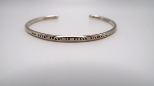 Sterling Silver MOTHER TERESA May Today There Be Peace Cuff Bracelet BrB5 - Picture 3 of 6