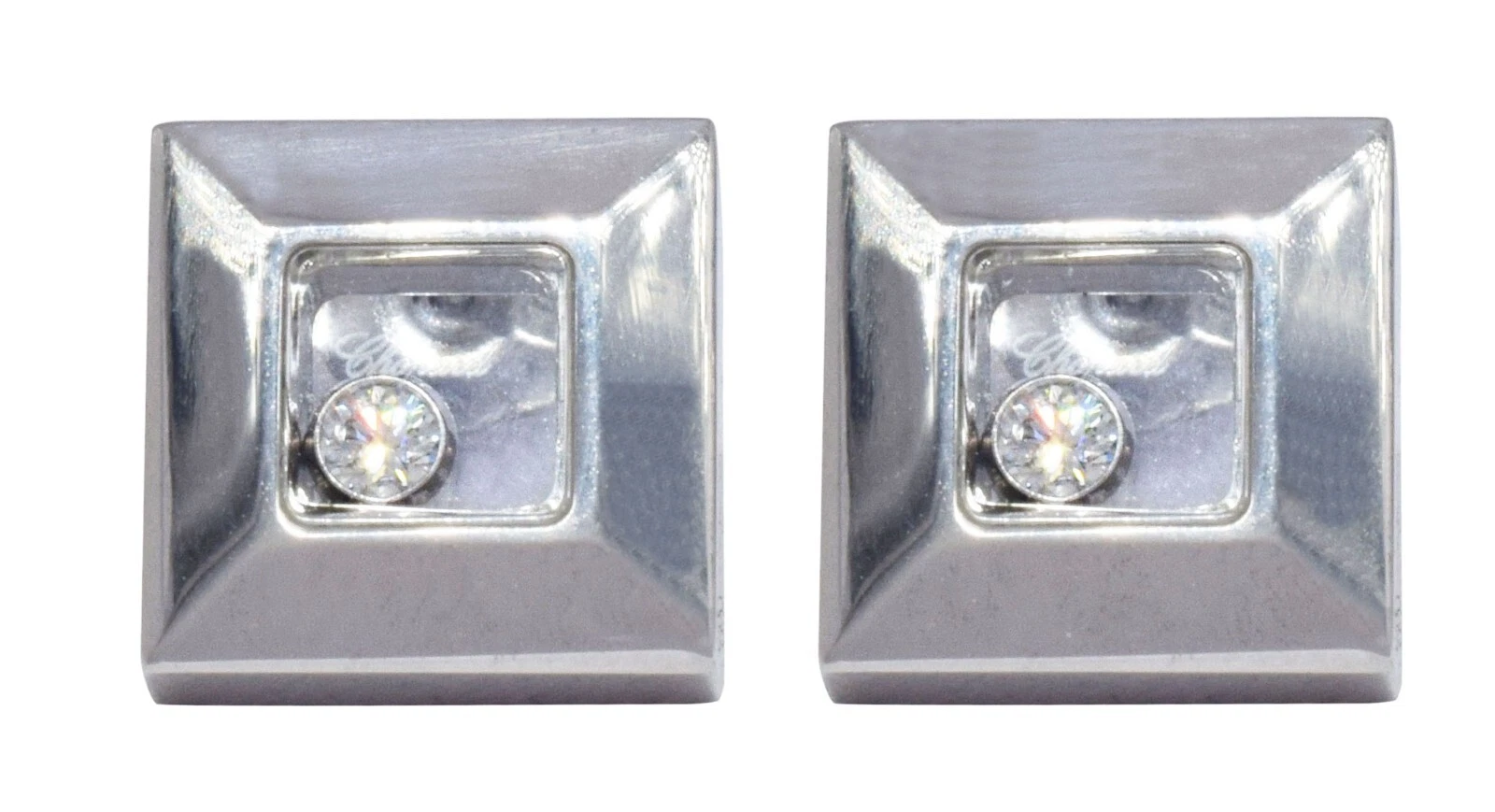 Chopard — Chopard Happy Diamonds 18k White Gold Square Stud Earrings 83/2938-20
