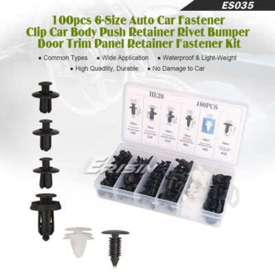 ERISIN 100 Stück Auto Befestigung Clips 6 Arten Türverkleidung Klammern Set