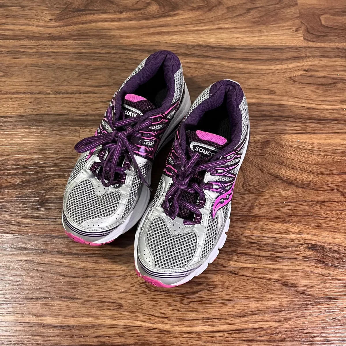 Saucony Womens LANCER 2 Running Shoes Sneakers Purple Silver Gray Size 6.5