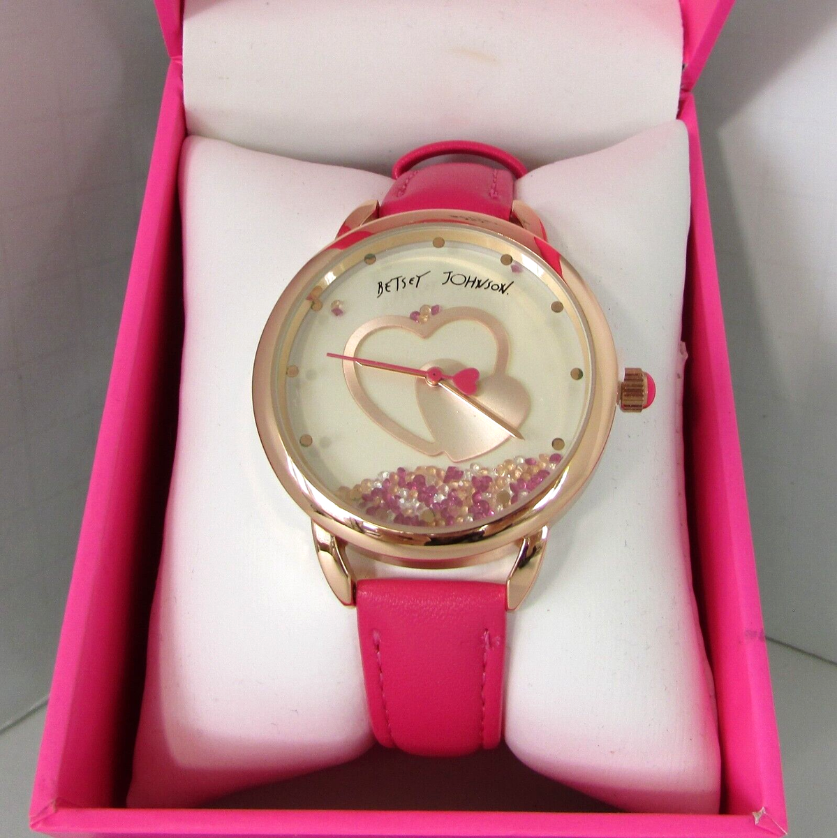 Betsey Johnson Candy Heart Lucite Watch in Pink Betsey Johnson Valentine main image 4