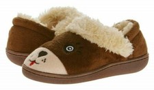 Toddler Boy s/Girl s Aline Fur Brown Bear Slipper Easy On/Of - SZ 5-6, 7-8, 9-10