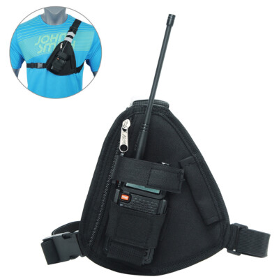 Walkie Talkie Chest Harness Shoulder Radio Holster Chest Pack Adjustable Pouch