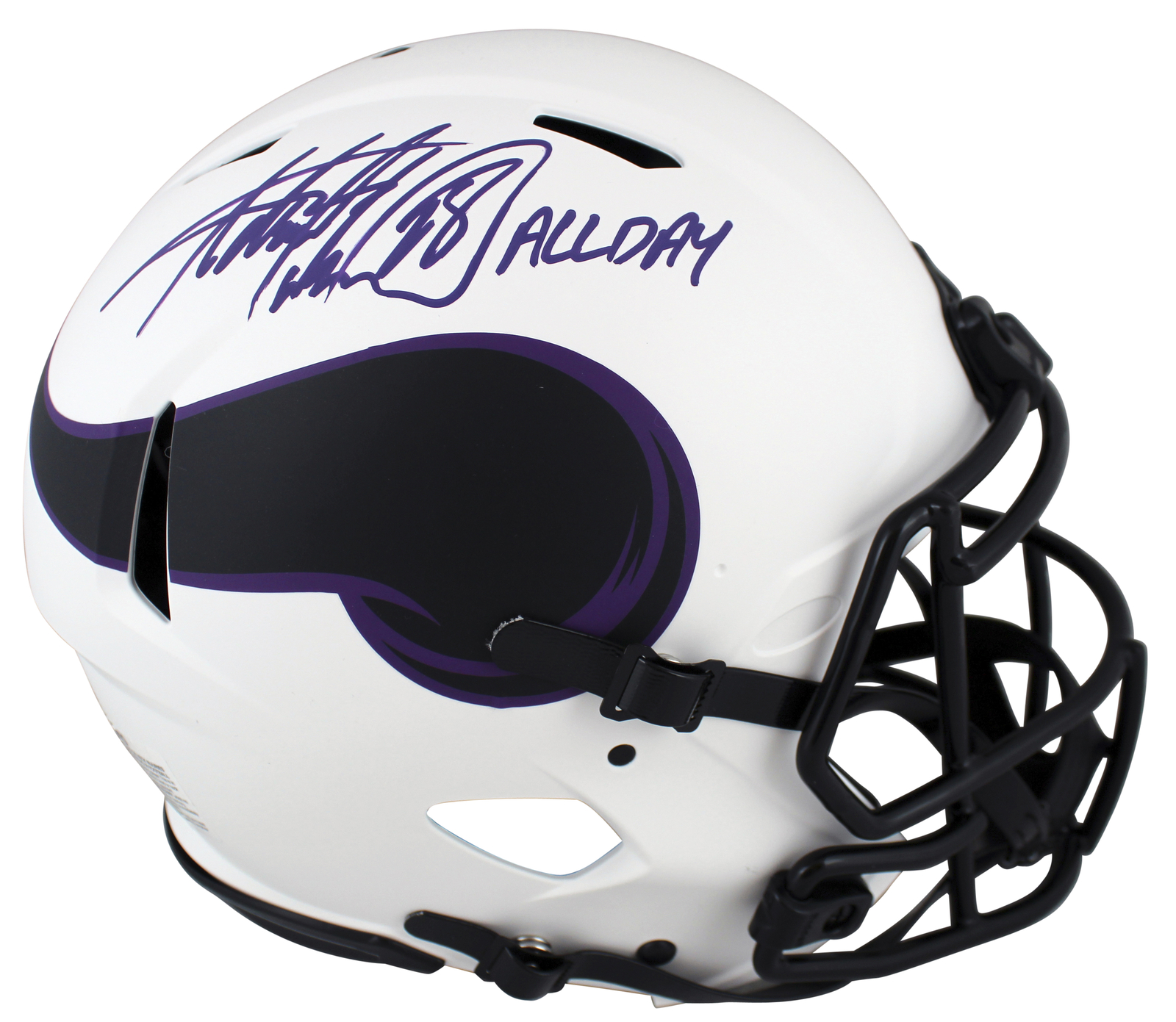Adrian Peterson Autographed Signed Vikings "All Day" Lunar F/S Speed Proline Helmet Beckett Wit 