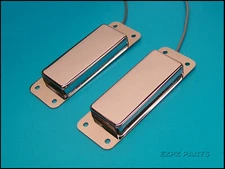 Ultra Thin Japanese Teisco style Chrome Top Mount Guitar Pickup Set  EZPZ PARTS