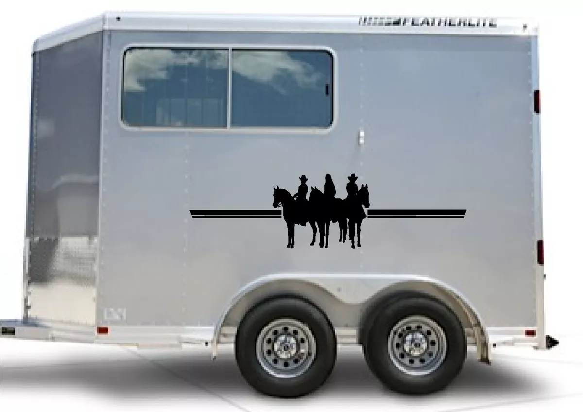 Horses Border Horse Trailer Truck RV Decal Stickers 13x60 Set of 2