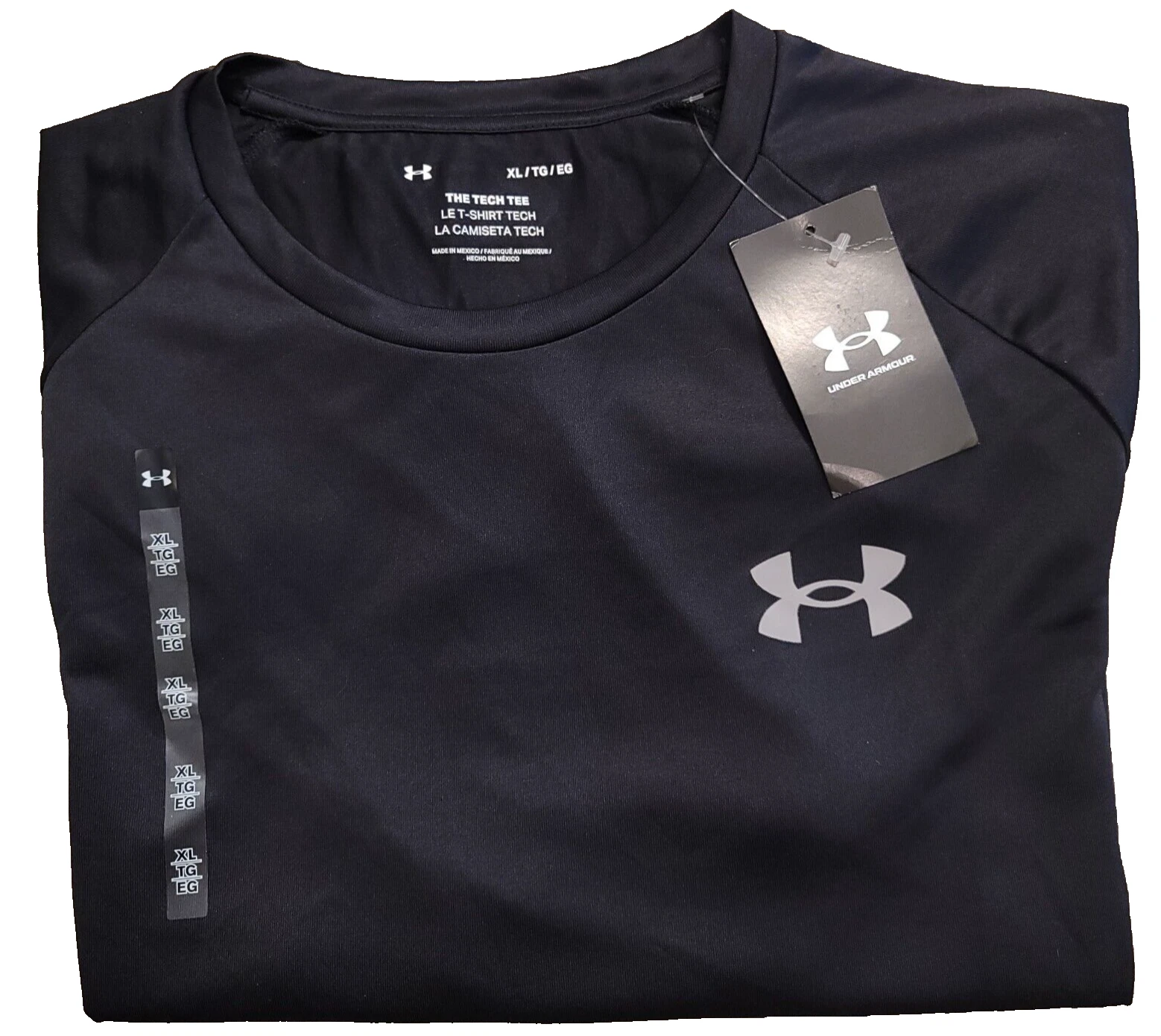 NEW Under Armour The Tech Tee 2.0 Shirt Mens XL Black SS Short Sleeve Raglan NWT