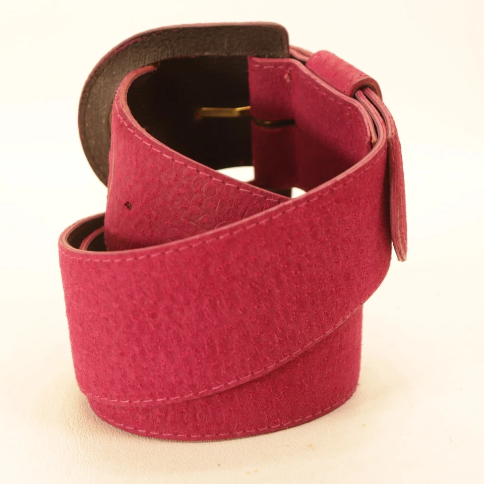 Cinto de cintura Ellen Tray feminino S couro camurça rosa fivela coberta larga ajuste - Imagem 2 de 4