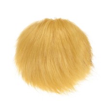 1-Pack Faux Fur Pom Poms with Elastic Loop for Hats Ginger Yellow, 15cm 