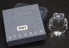 Vintage STEUBEN Art Glass BEAR #5521 Hand Cooler MCM PAPERWEIGHT / Original Box!