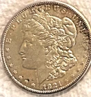 1921 S Morgan lots of luster nice coin bright AU? free shipping Sigma tested++