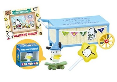 Miniatures Re-Ment Sanrio Pochacco - Set Parc D'attractions Avec Wagon - Neuf - 8 Pièces