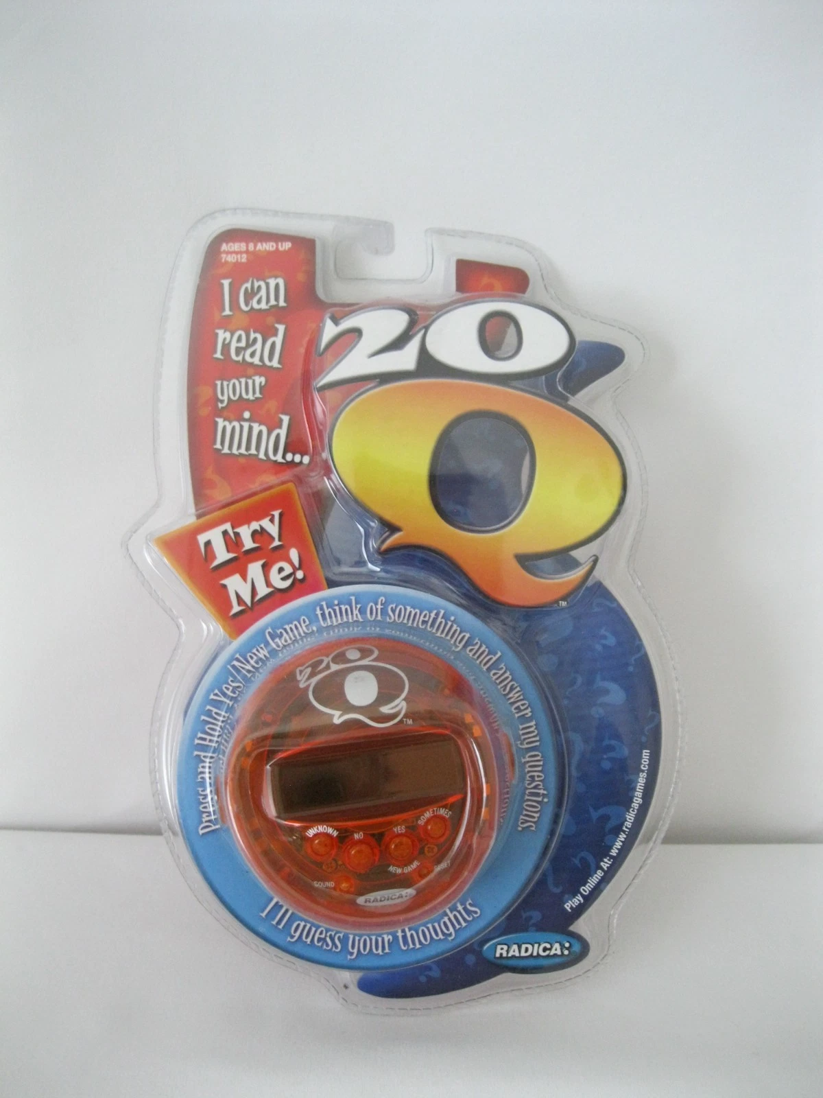 20 Q Radica Handheld Electronic Game Orange Color Toy 2003 Retro NIP New Sealed